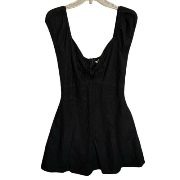 Abercrombie & Fitch Elegant Off the Shoulder Black Linen Mini Dress size S - Picture 1 of 7